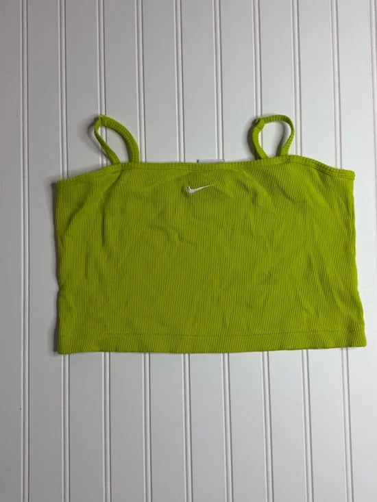 Nike Women's Neon Green Ribbed Cropped Camisole - Picture 1 of 5